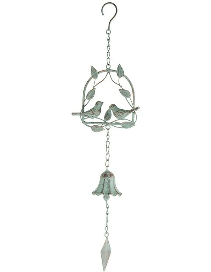 Antique Lovebirds Hanging Bell in Multi