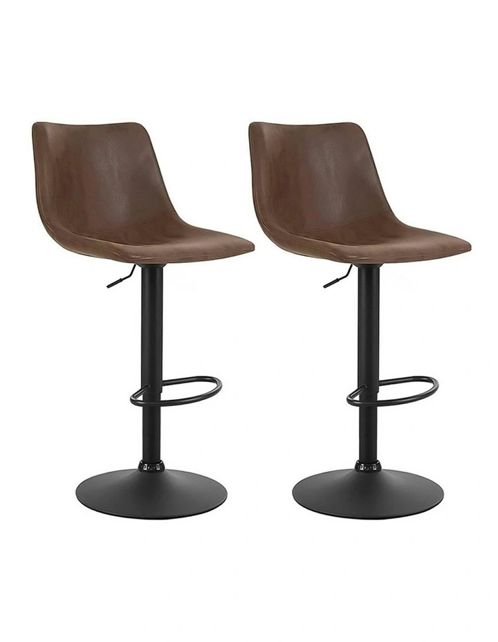 Kitchen Bar Stools x2 in Brown Black