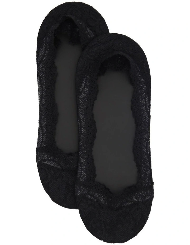 Lace Footlet in Black