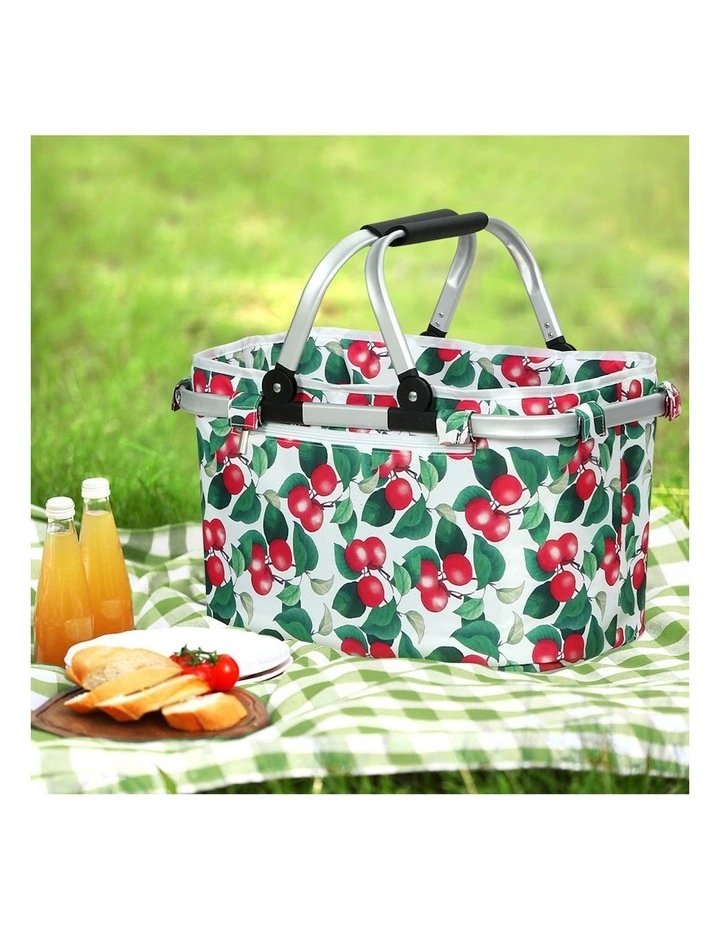 Alfresco Folding Picnic Basket Set in Multi