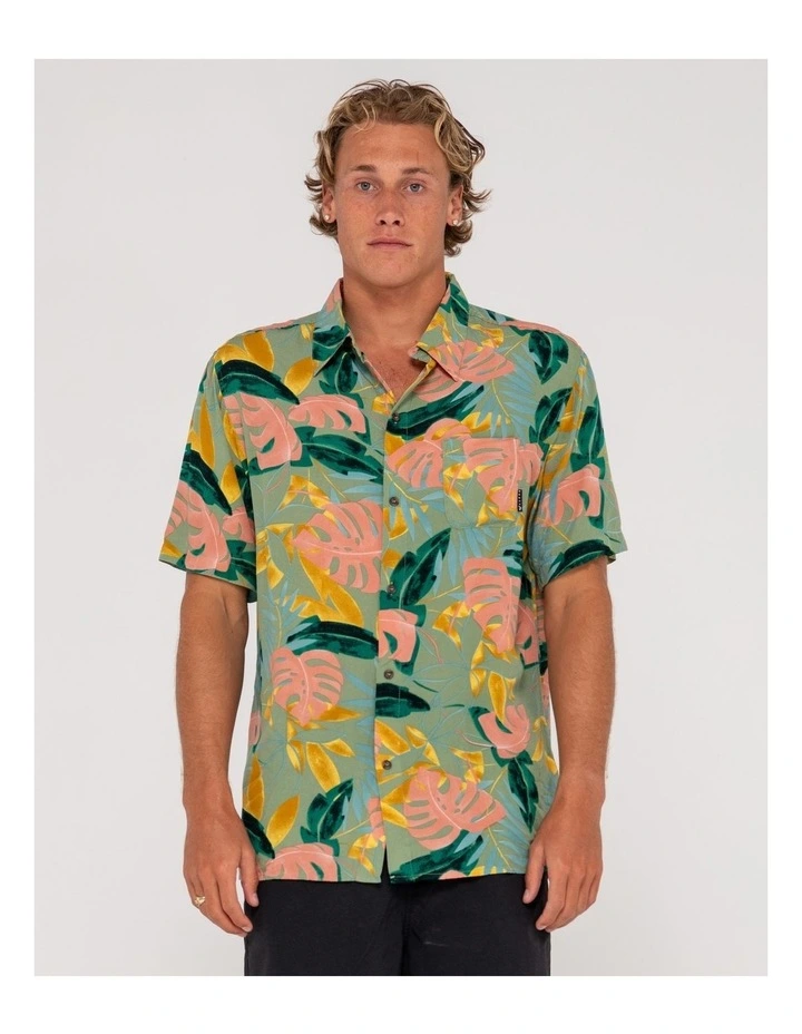 Pastel Paradise Short Sleeve Shirt in Green