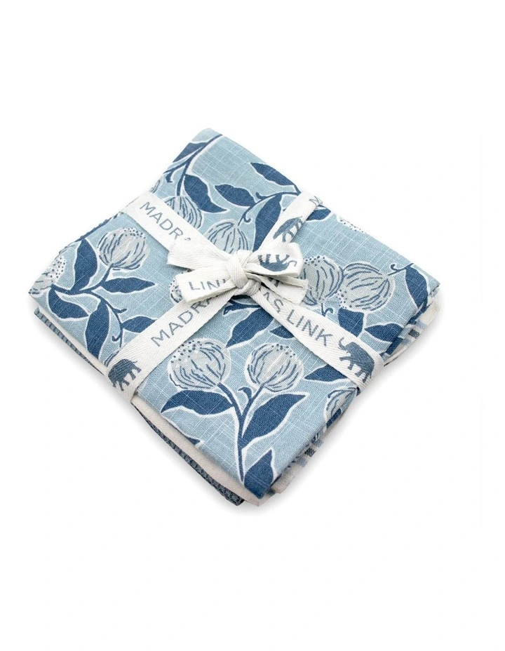 Layla Tea Towel Pack of 3 in Blue