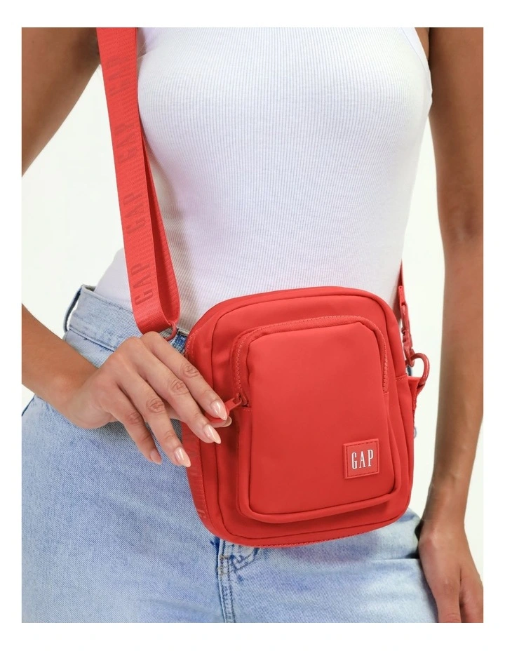 Gap Nylon Square Cross-Body Bag in Coral
