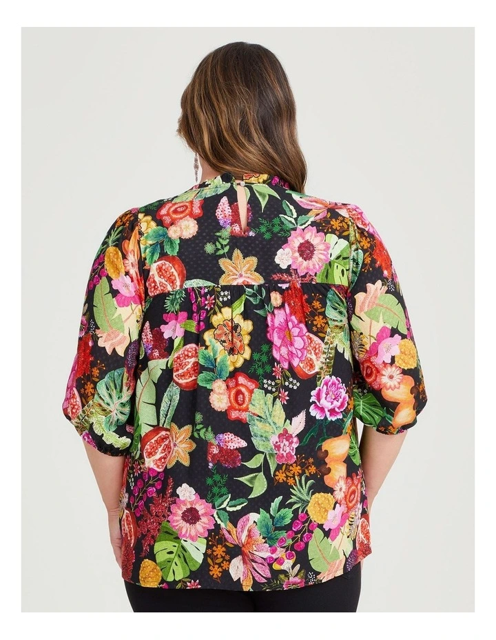 Natural Dark Nature Top in Print