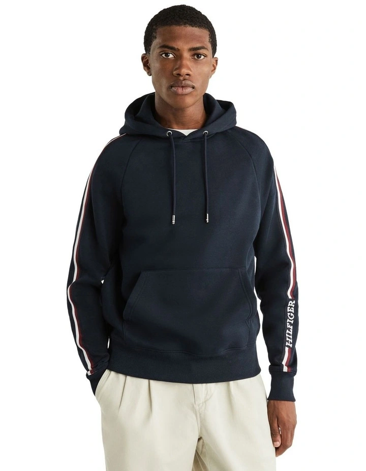 Global Stripe Hoodie in Navy