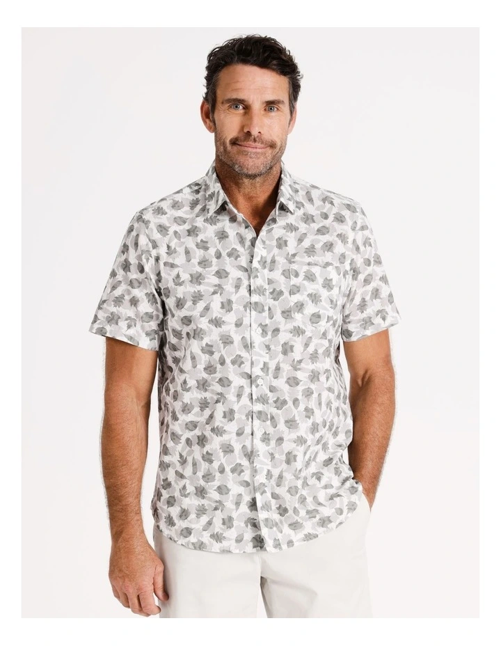 Cottesloe Short Sleeve Print Shirt in Sage