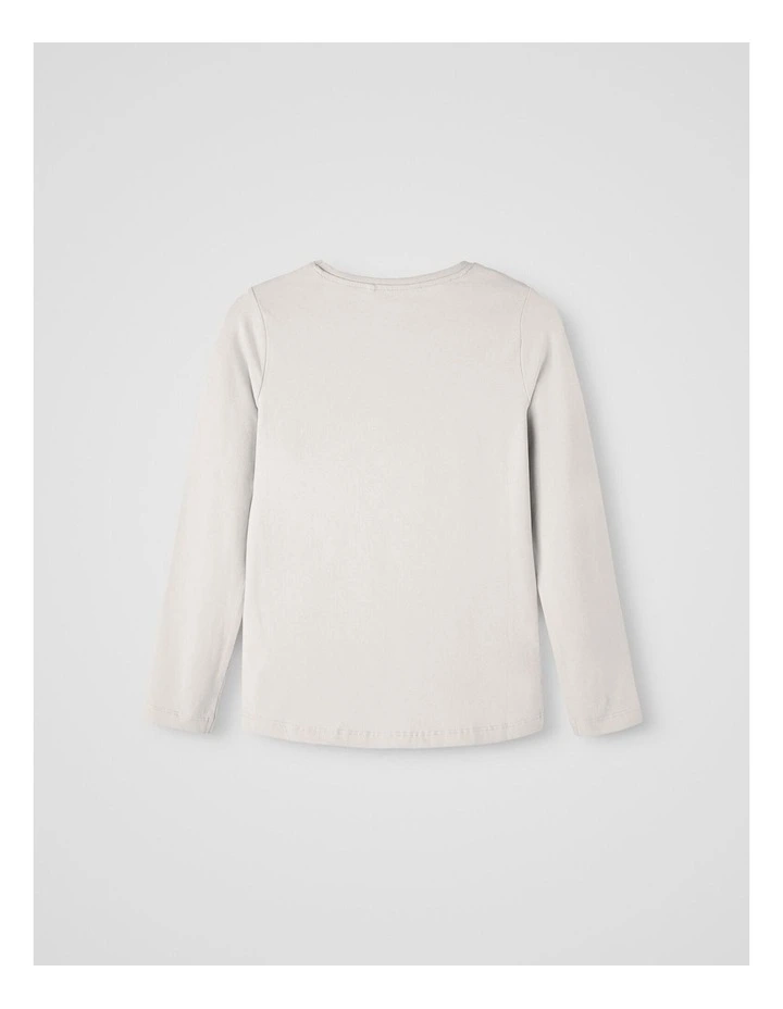 Vix Long Sleeve Printed Top in White Alyssum