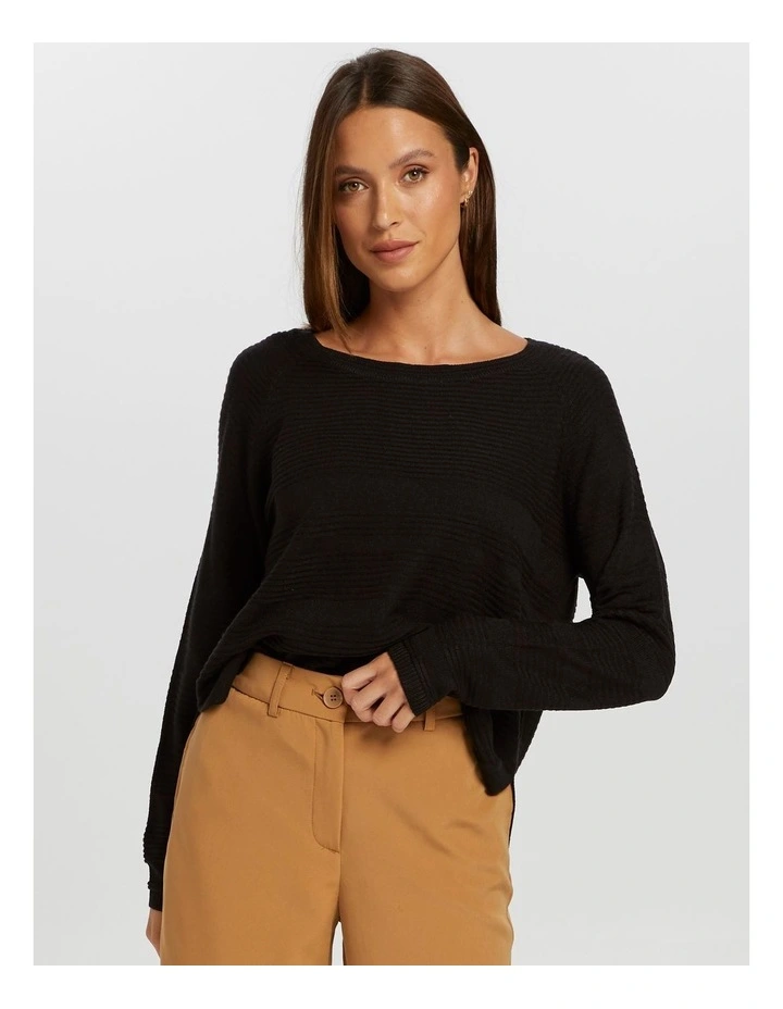 Caviar Knit Jumper in Black
