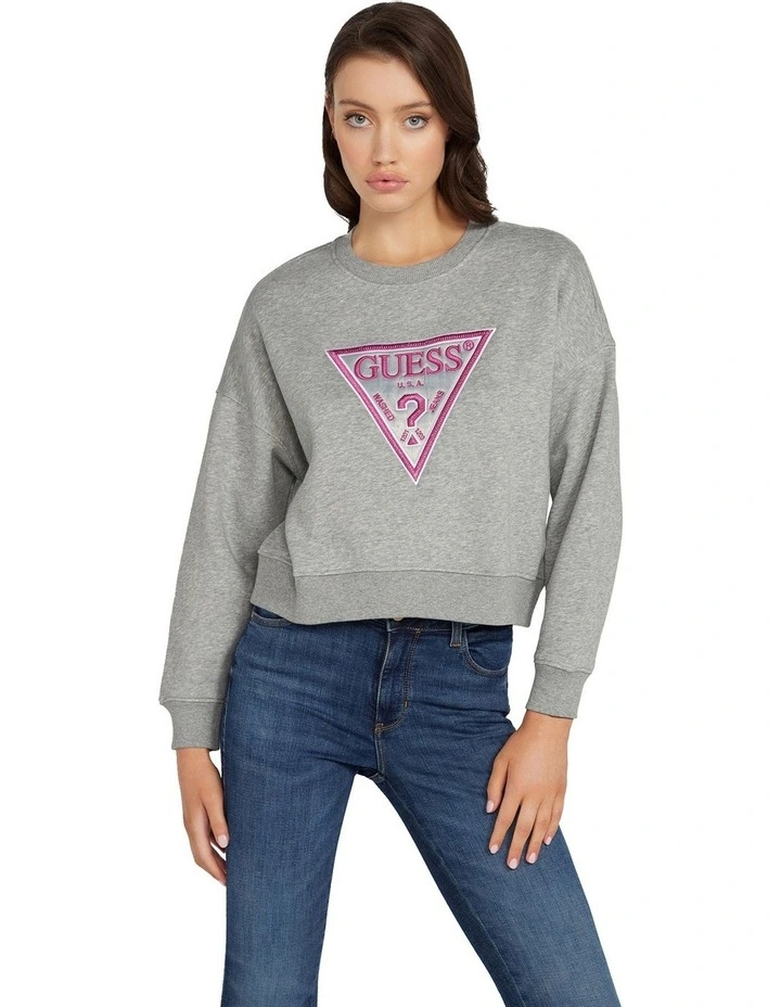 Cn Lurex Triangle Sweatshirt in Light Melange Grey