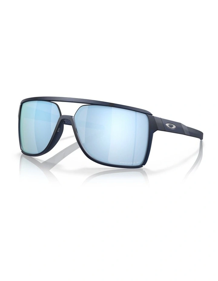 Castel Polarised Sunglasses in Matte Trans Blue