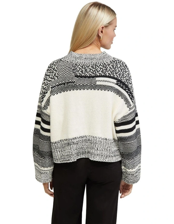 Savannah Cable Knit in Cream/Black