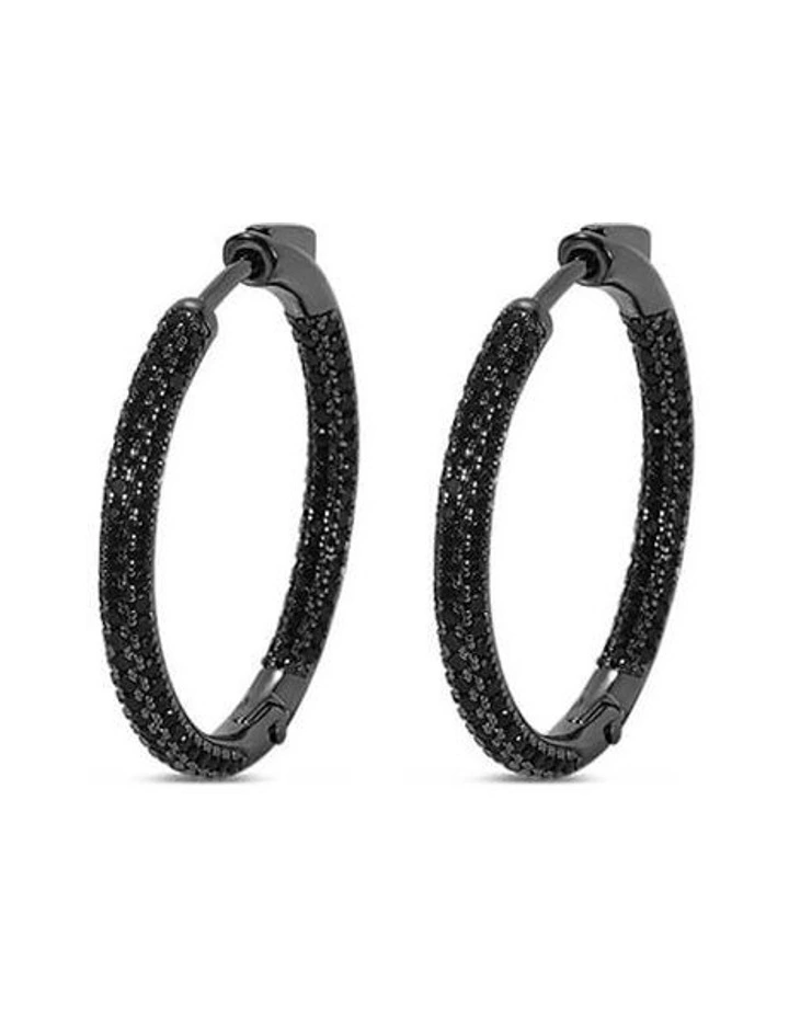 Pursuit Pave Hoops Petite in Black