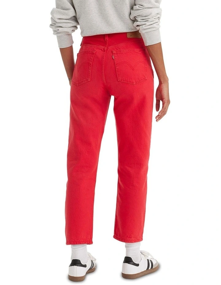 501 Original Cropped Jeans in Script Red