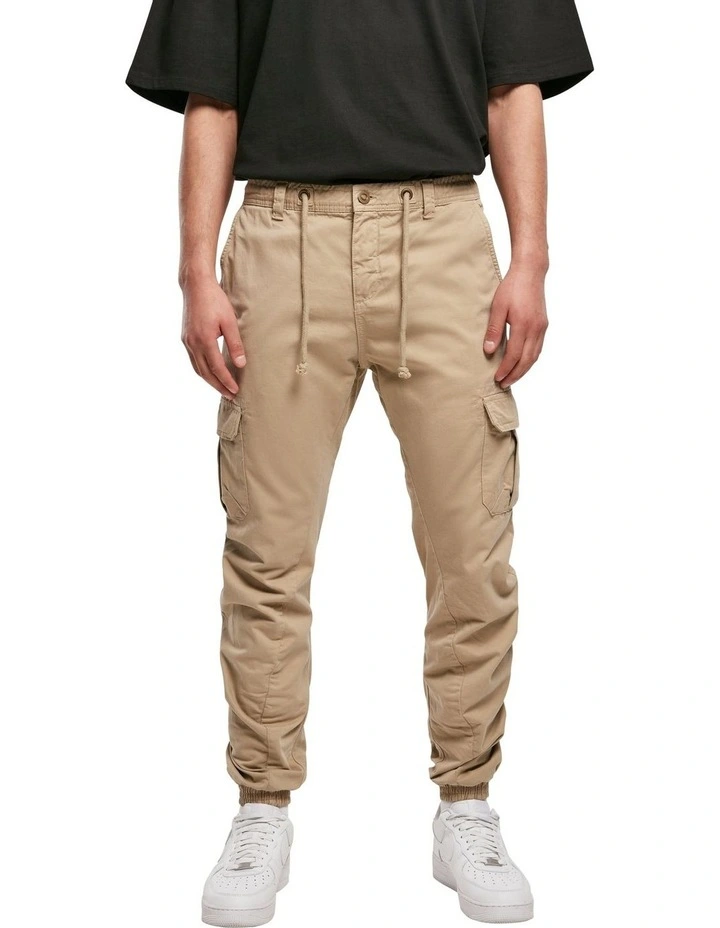 Cuffed Cargo Jogging Pants in Union Beige