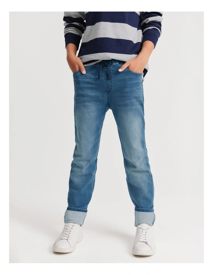 Teen Five Pocket Jogger in Denim