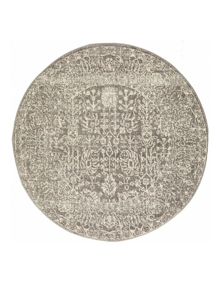 Evoke Homage Transitional Round Rug In Grey