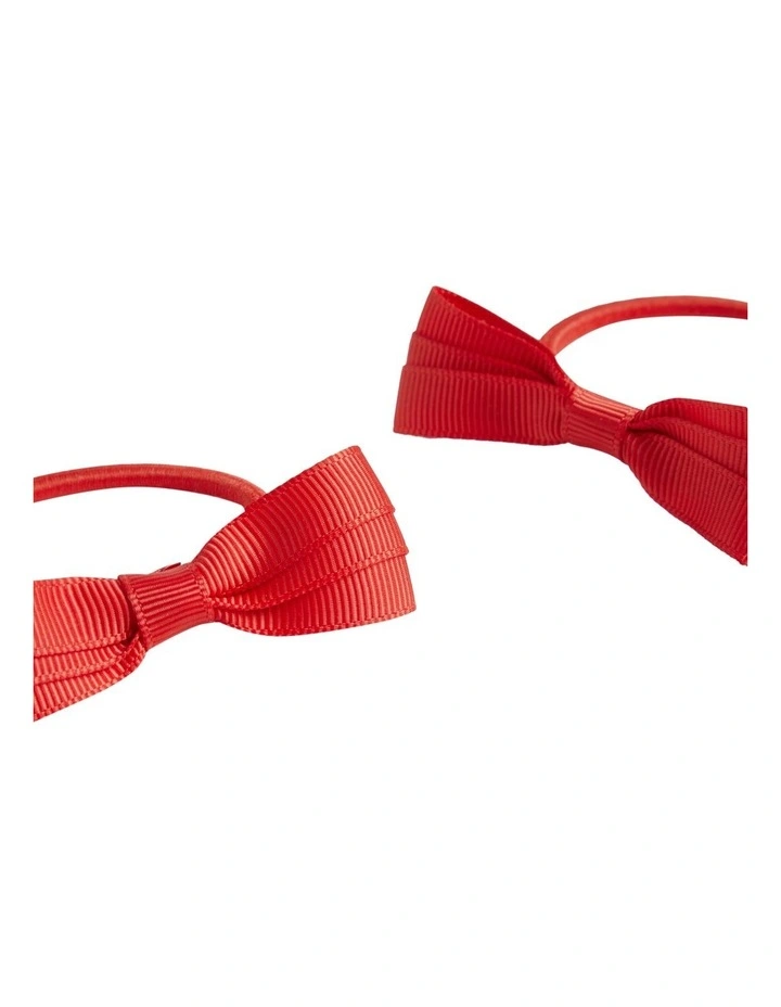 Grosgrain Bow Elastic Pack in Red