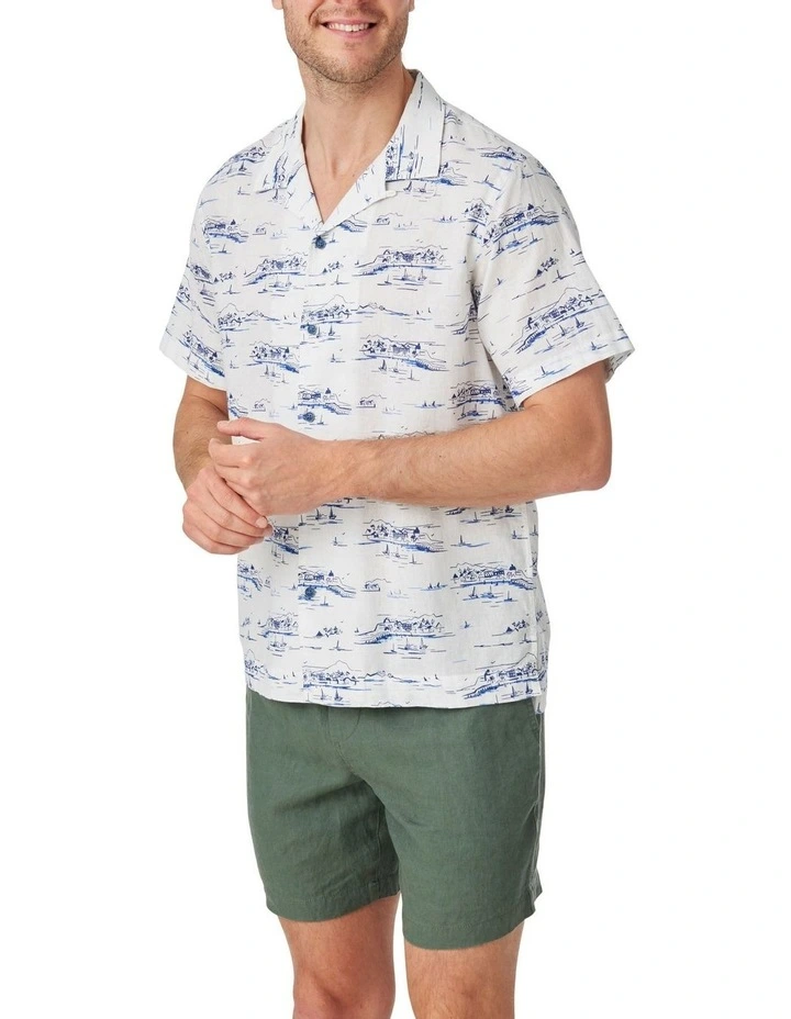 Capri Print Shirt in White