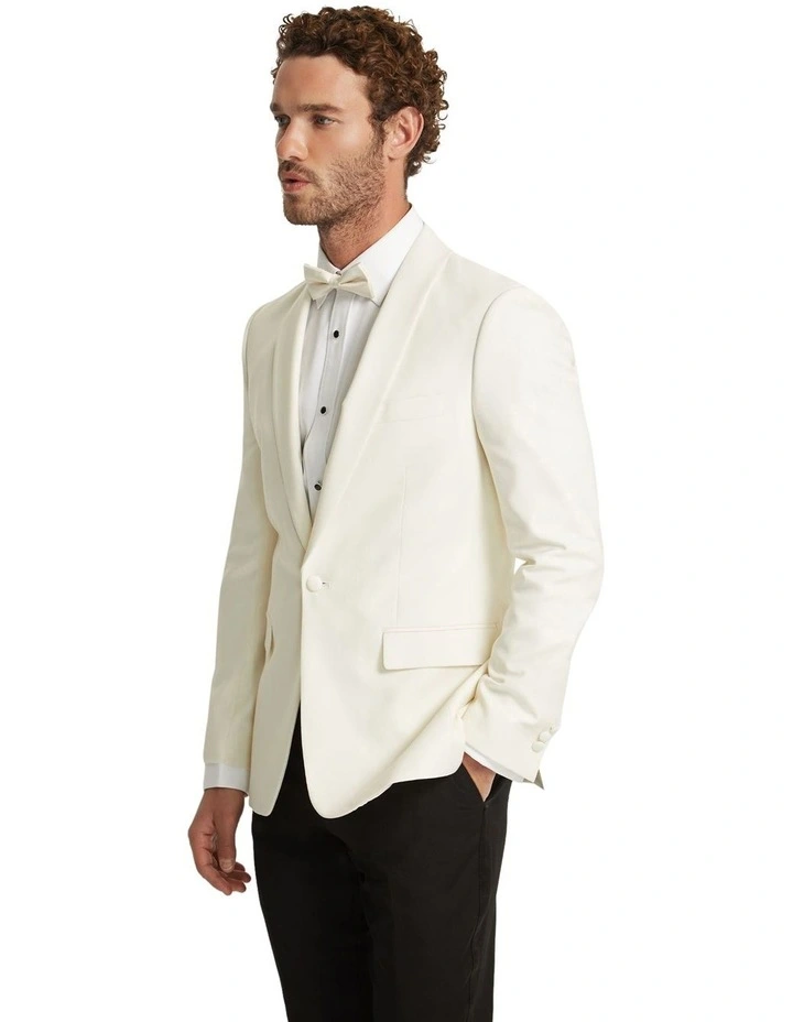 Shawl Neck Dinner Suit Jacket in Cream