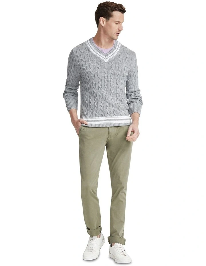 Richie Cricket Cable Knit Top in Grey