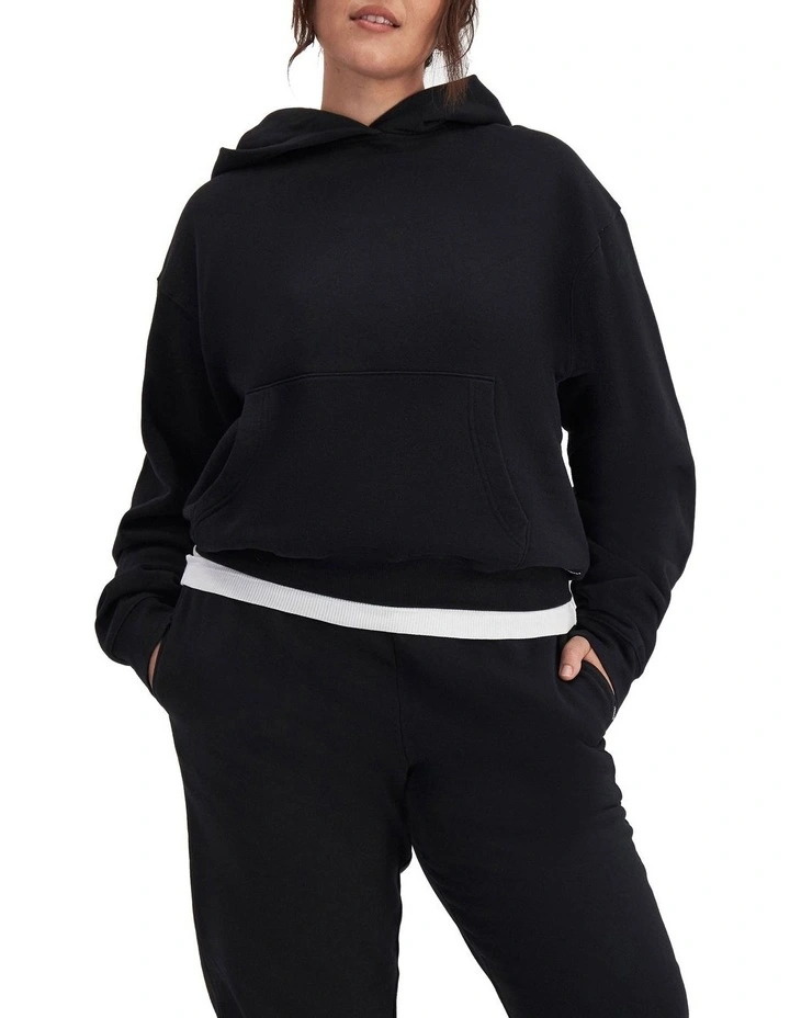 Cotton Fleece Hoodie Sweats in Nu Black