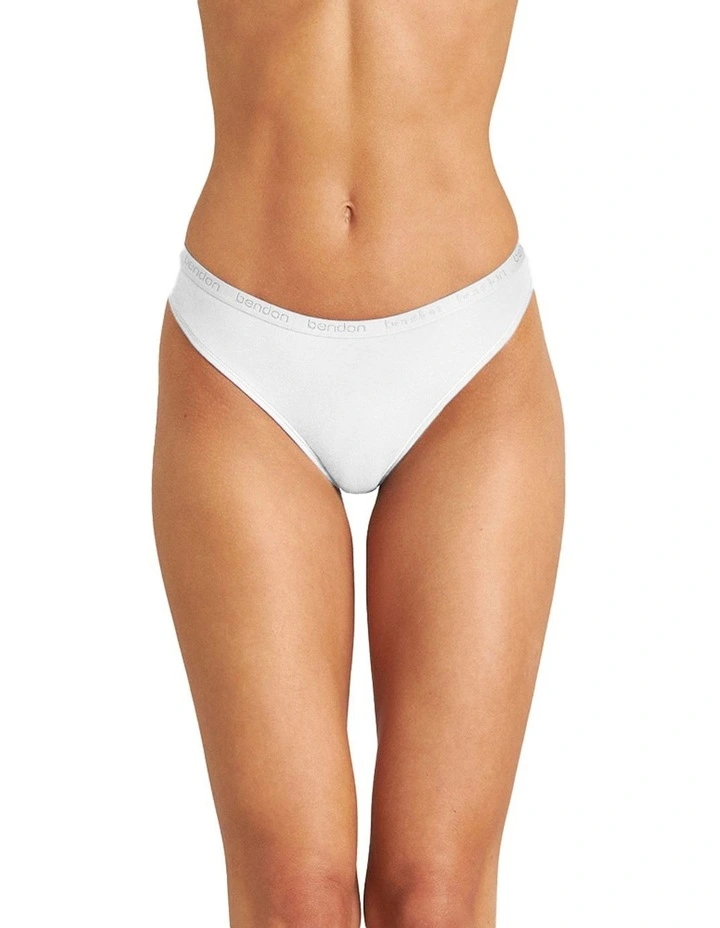Body Cotton Thong in White