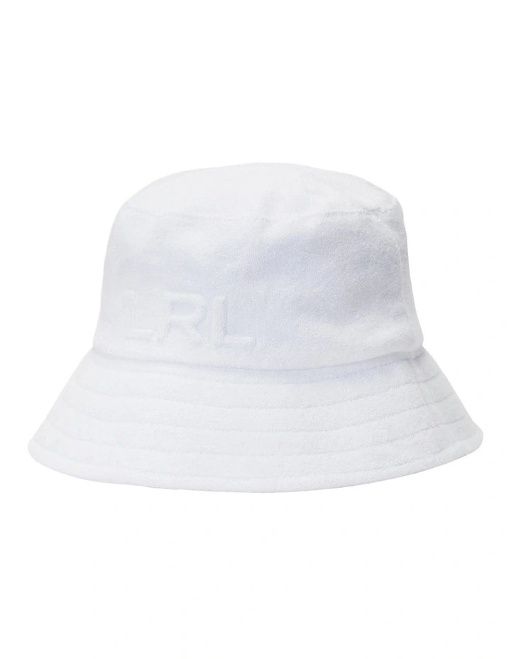 Logo Cotton Terry Bucket Hat in White
