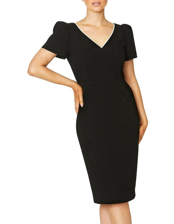 Livinia Dress in Black & Ivory