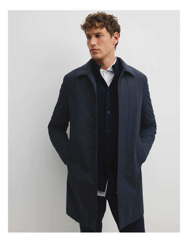 Technical Car Coat in Navy