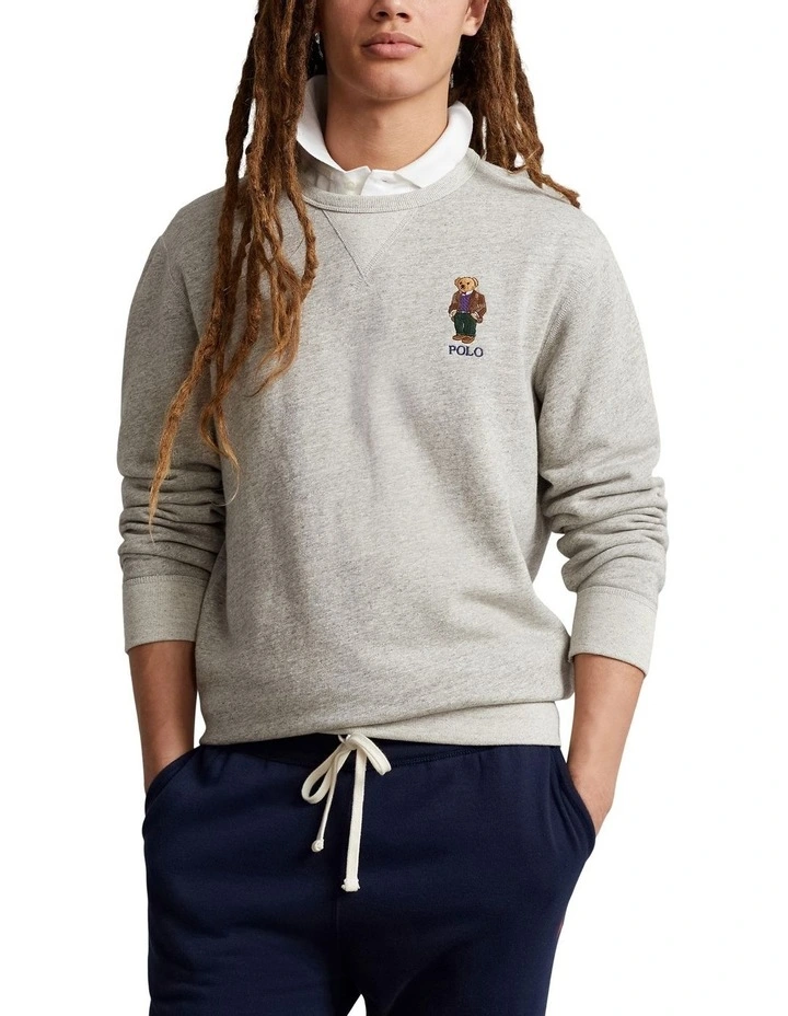 Polo Bear Fleece Sweatshirt in Grey