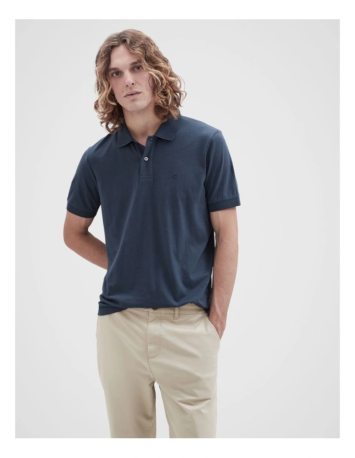 Classic Jersey Polo Shirt in Petrol