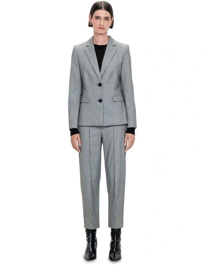 Houndstooth Blazer in Black/White