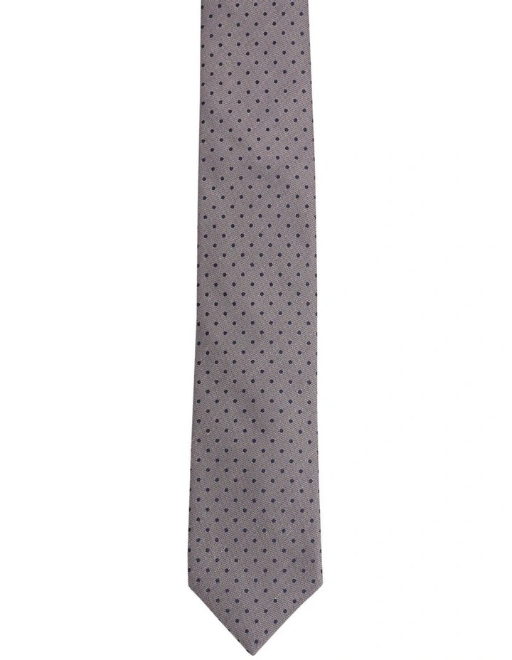Polka Dot Tie in Grey