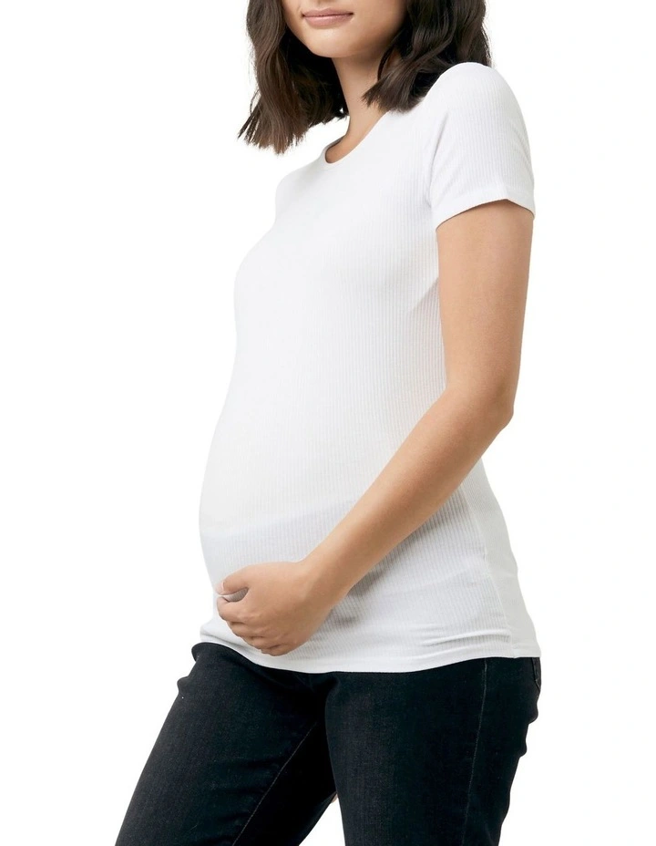 Short Sleeve Round About Tee in White