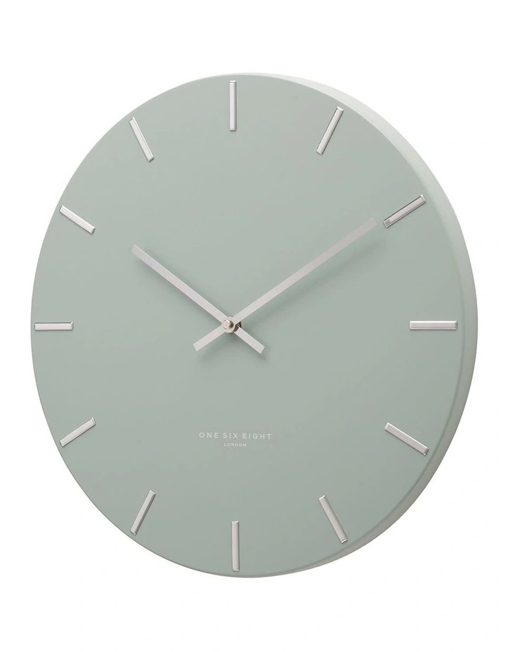Luca Silent Wall Clock 40cm in Sage Green
