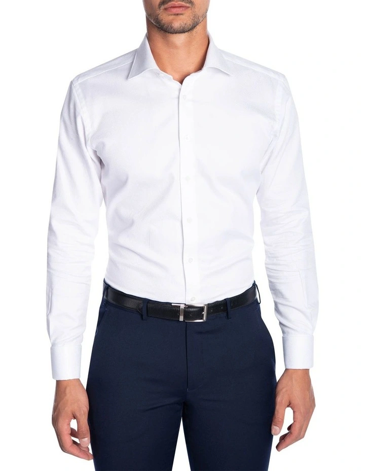 Turbina Tailored Fit French Cuff Shirt In White