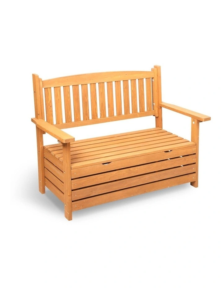 2 Seat Wooden Outdoor Storage Bench