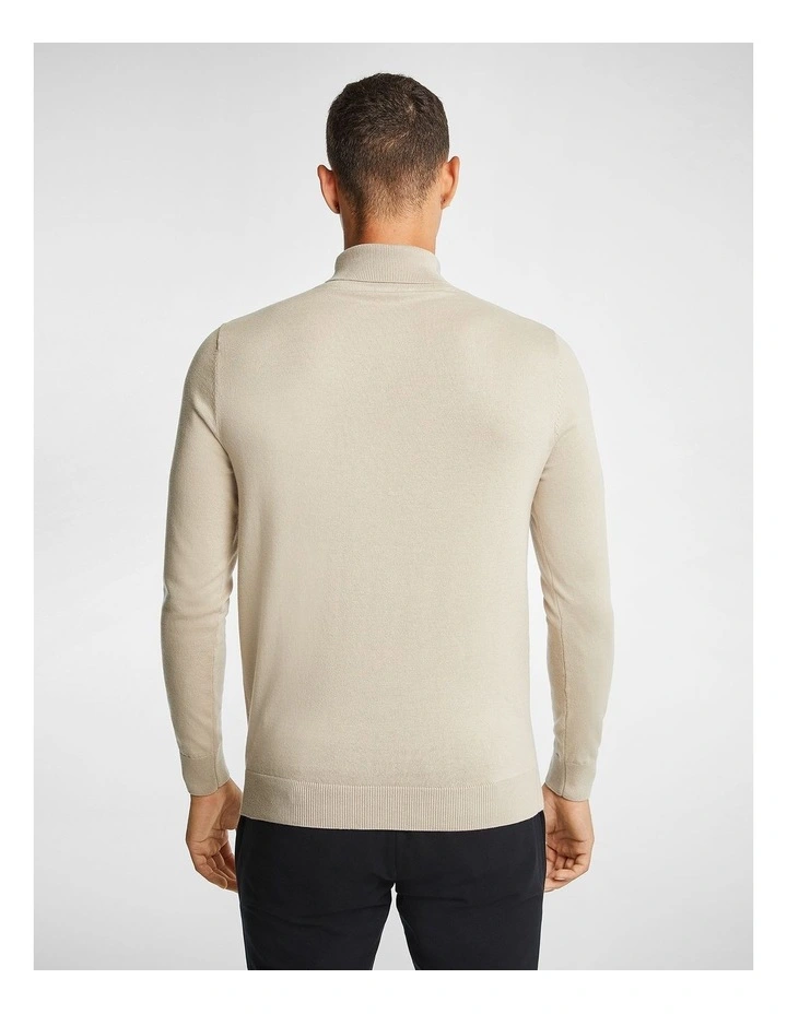 Gillespie Turtle Neck Knit Jumper in Natural