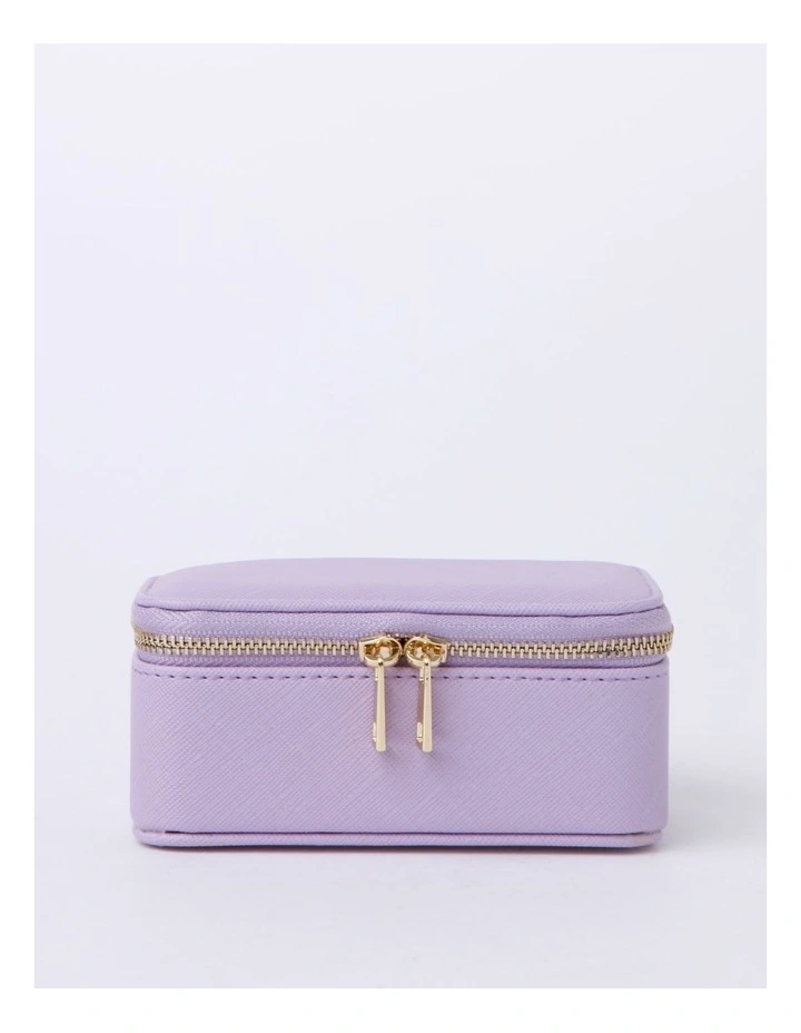 Small Zip Around Jewellery Box in Mauve