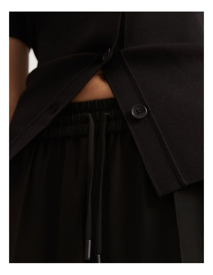 Pull-on Wide Leg Pant in Black