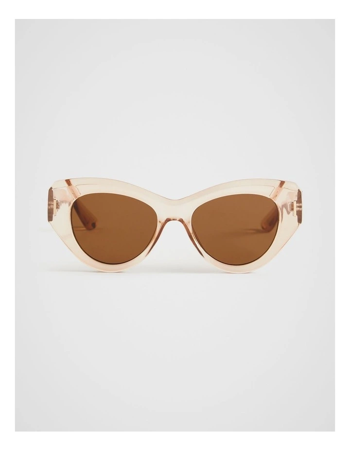 Polly Cat Eye Sunglasses in Champagne Beige