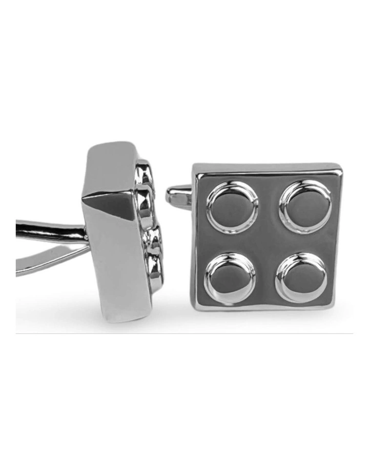 Brick Cufflink in Silver