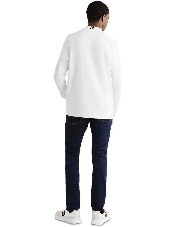 Textured Long Sleeve Tee in White