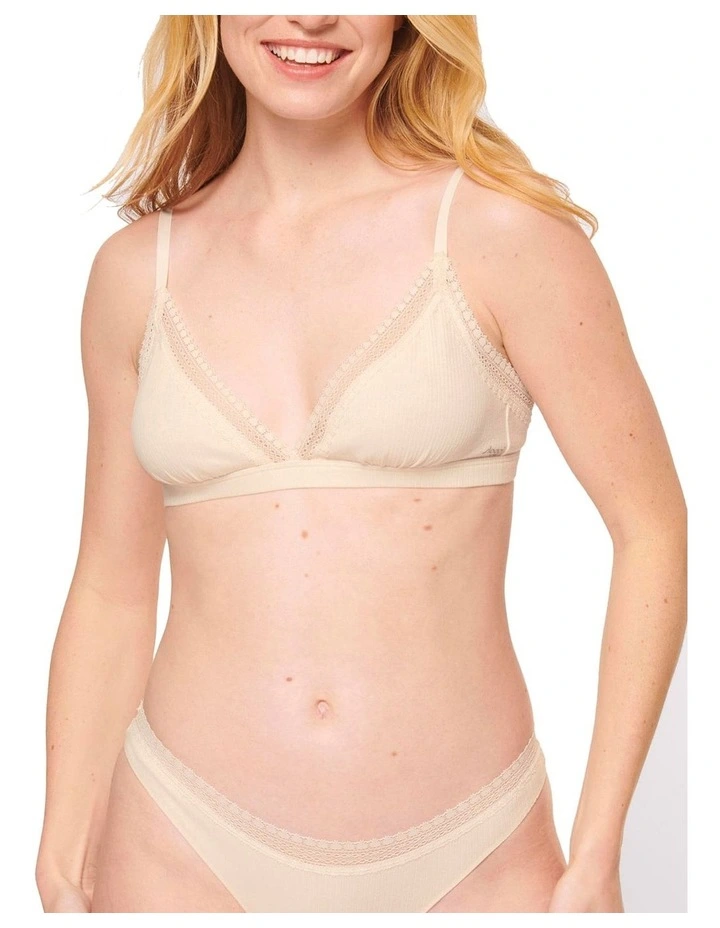 Go Ribbed Bralette in Angora