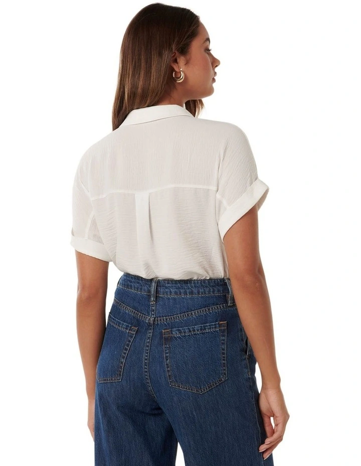 Sawyer Oversized Short Sleeve Shirt in White