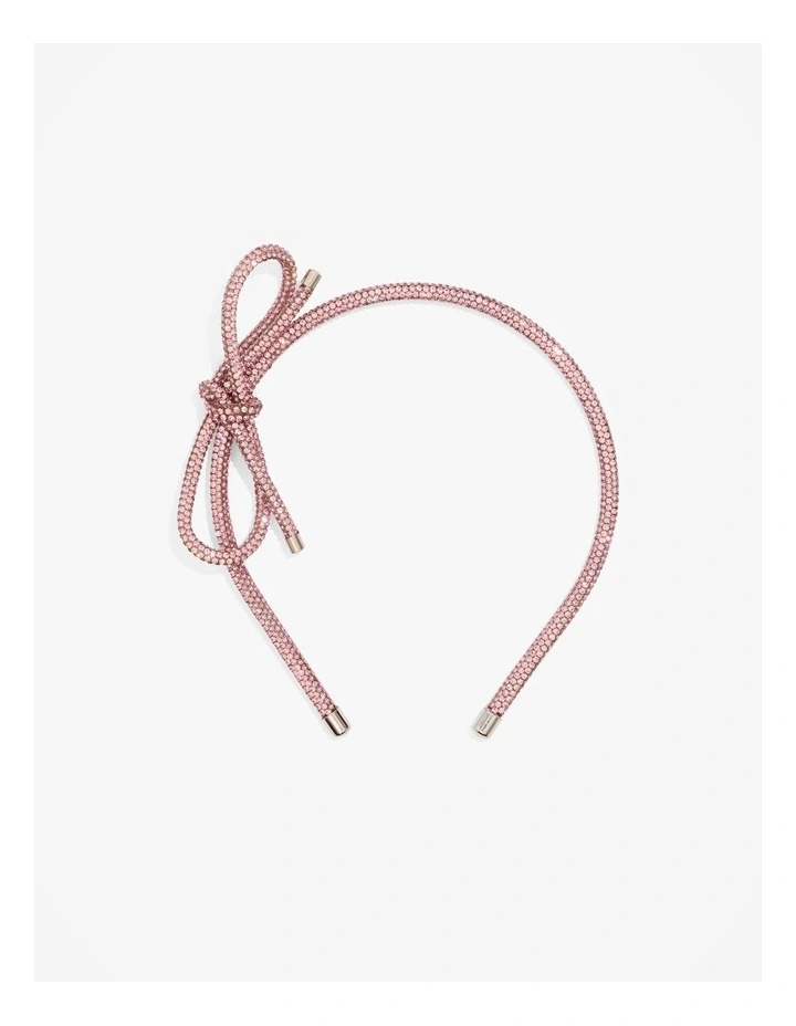 Crystal Bow Headband in Mineral Pink