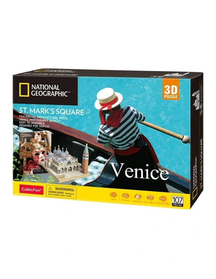 Venice Marks Square 107 Piece 3D Puzzle in Multi