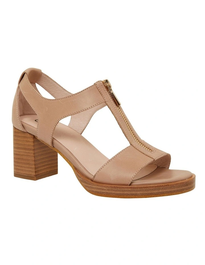 Abigail Heeled Sandals in Nude Leather