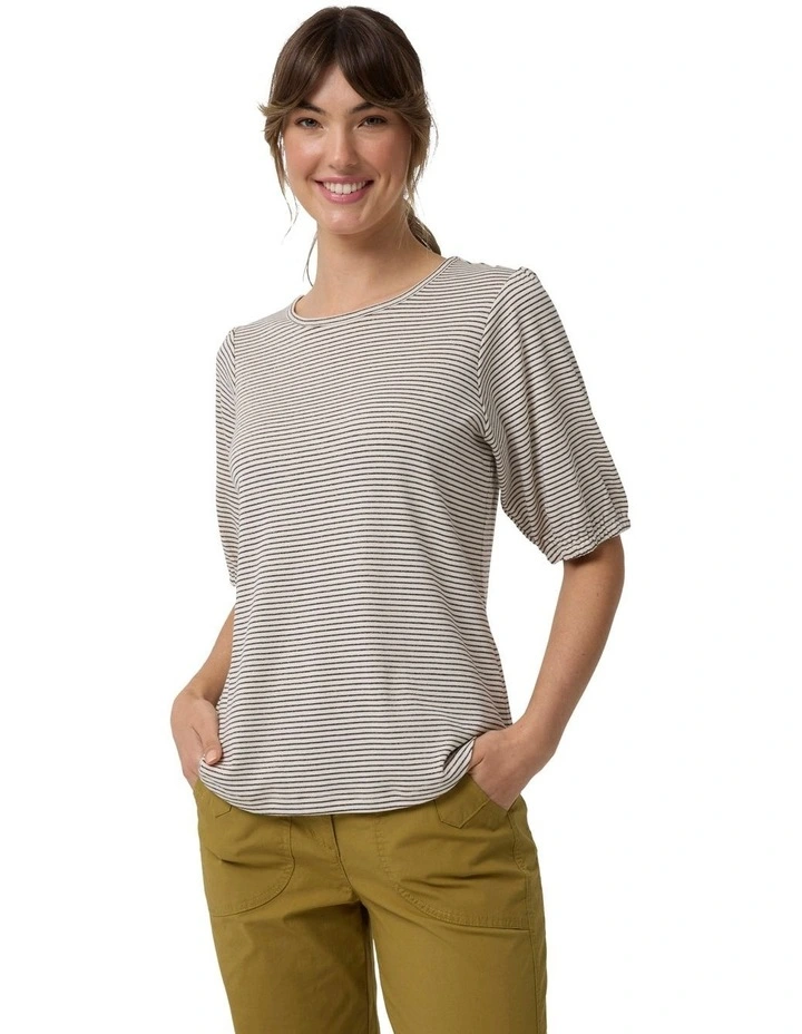 Metallic Stripe Tee in Bronze