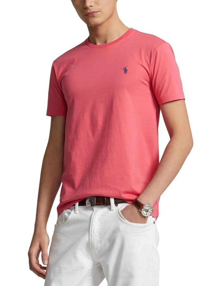 Custom Slim Fit Jersey Crewneck T-shirt in Red